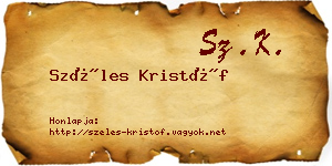 Széles Kristóf névjegykártya
