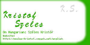 kristof szeles business card