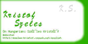 kristof szeles business card